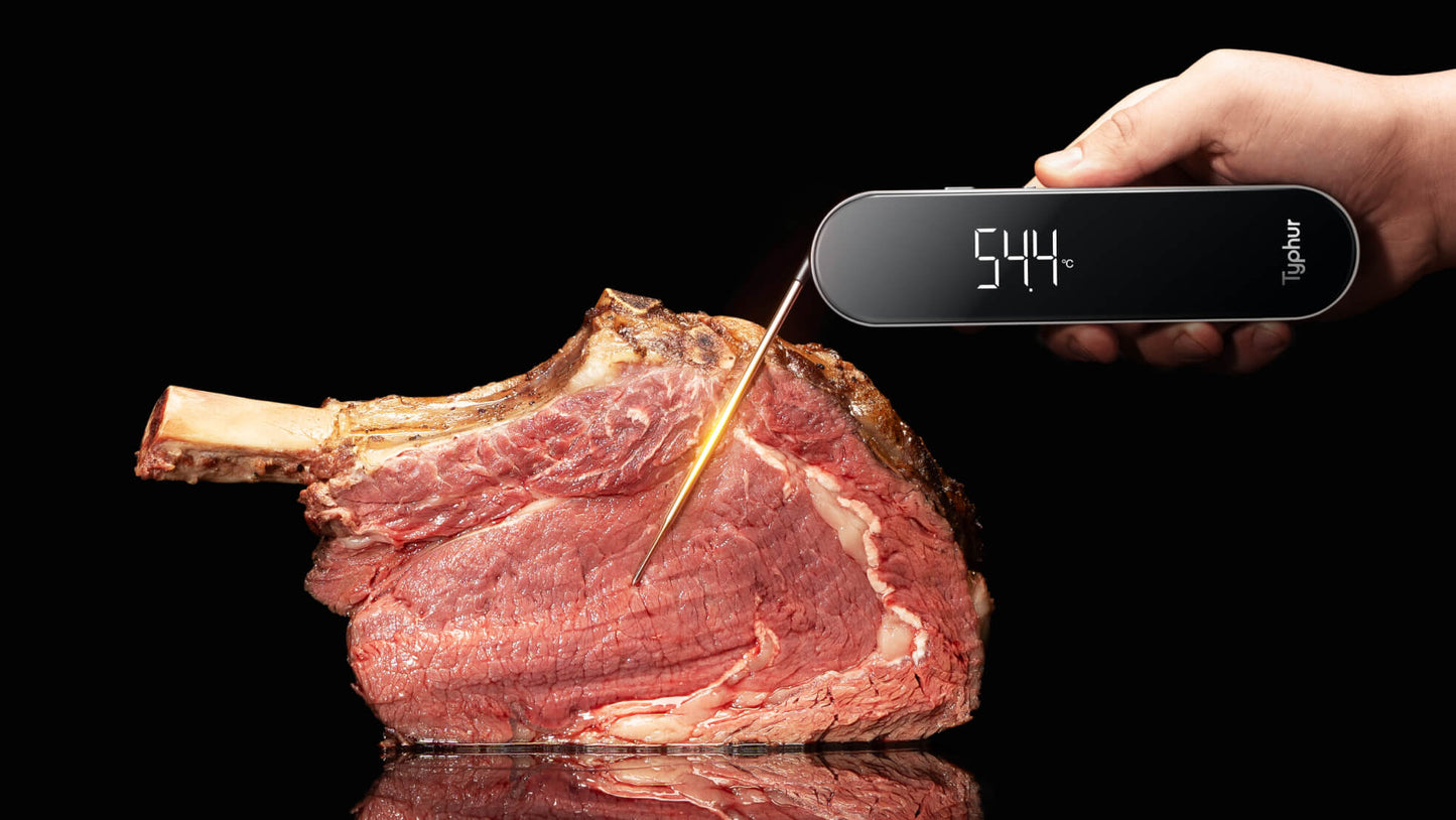 Instant read the core temperature of meat