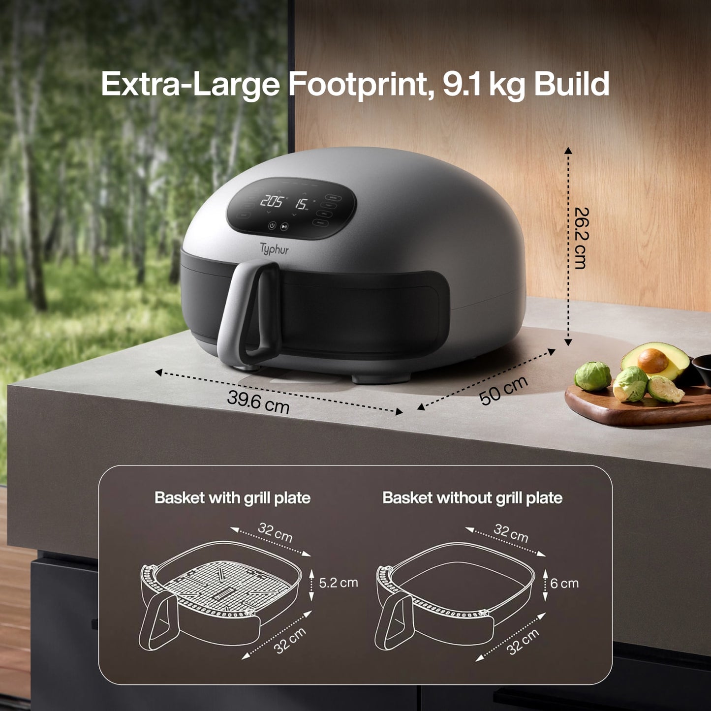 Typhur Dome air fryer size